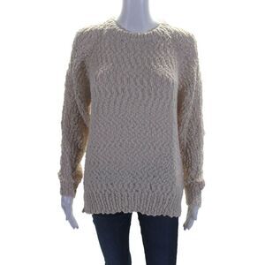 Candela Women's Round Neck Long Sleeves Pullover Sweater Blush Pink Size XS